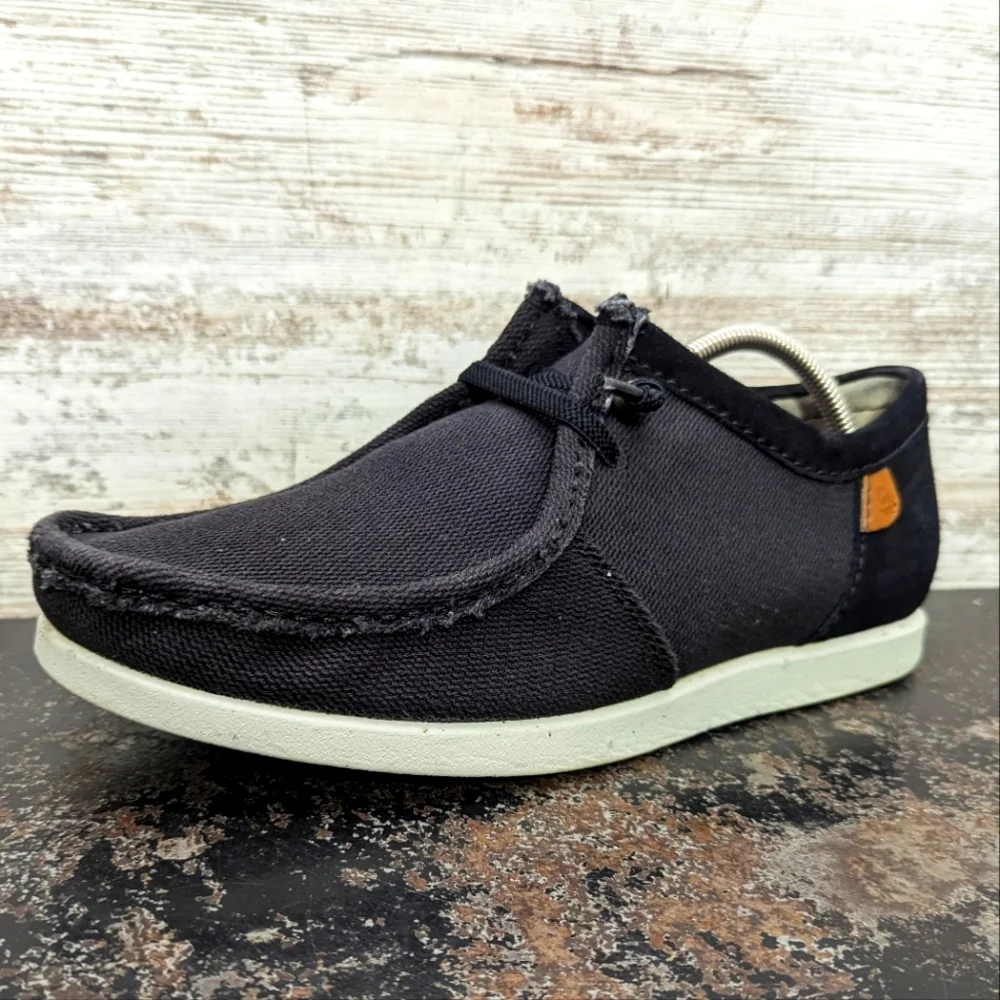 Mens Clarks Shacrelite Moc Oxford Shoes Sz 11 M Used Black Canvas Casual